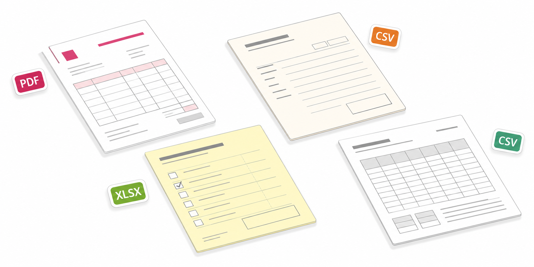 PDF・Excel・CSVなど取引先ごとに異なる帳票